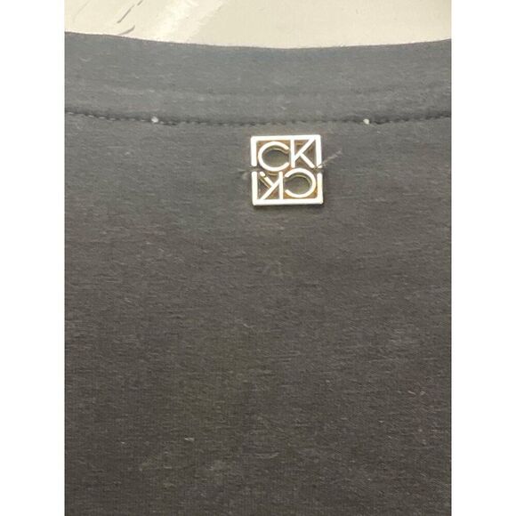 Calvin Klein Women Black Crew Neck Short Sleeve T-Shirt Size XL - Picture 4 of 9